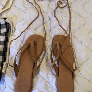 Lace-Up Tan Women's Sandals